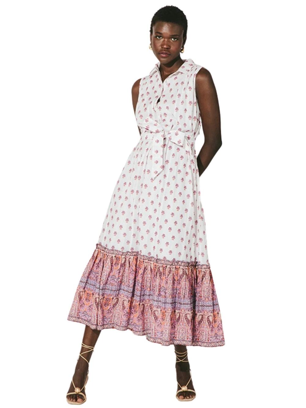 NWT Cleobella Nayeli Ankle Maxi Dress Organic Cotton XS Resortwear Preppy Beach